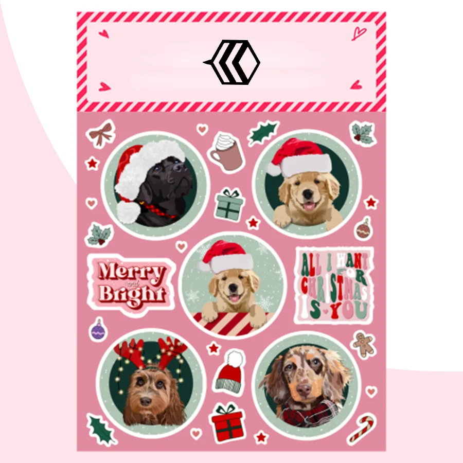 christmas-dog -stickers-wholesale