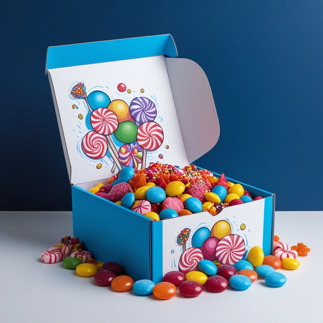 blue candy boxes