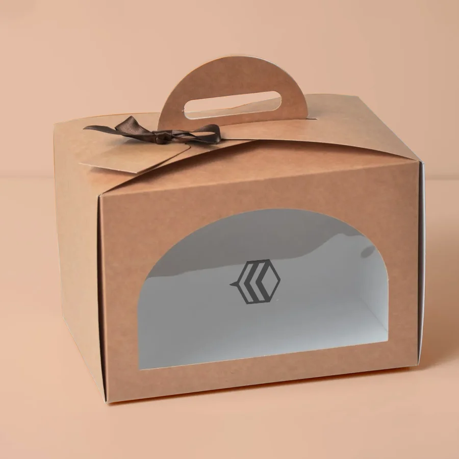 kraft cake box with window