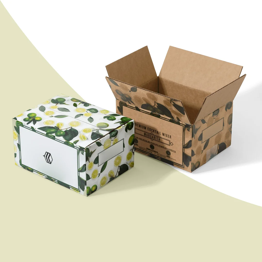 black personalised shipping boxes