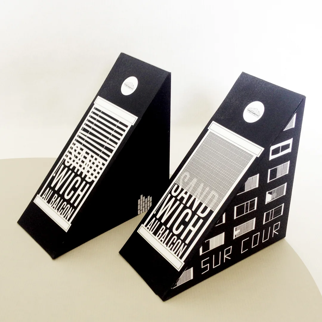 black sandwich packaging