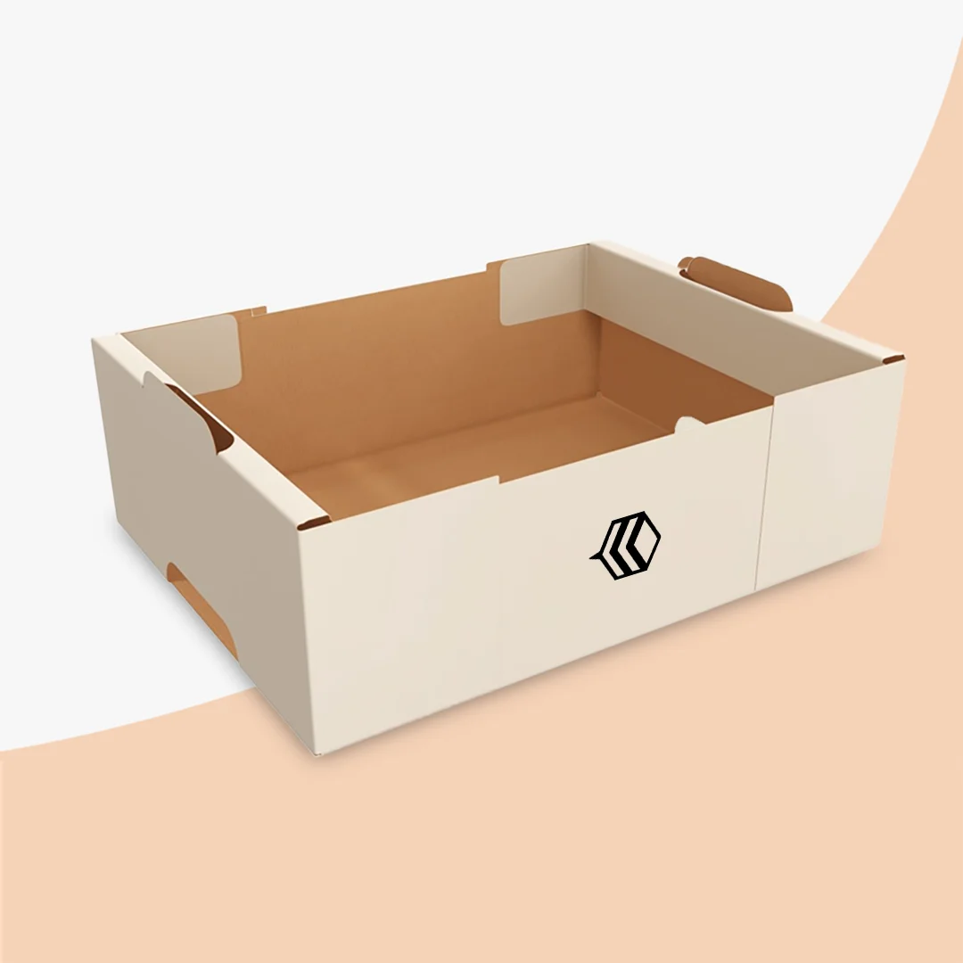 white corrugated tray boxes