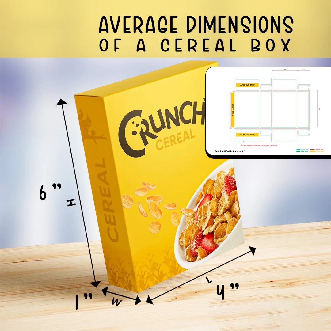 average dimensions of a cereal box