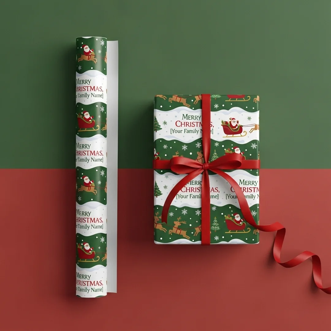 personalised christmas wrapping paper