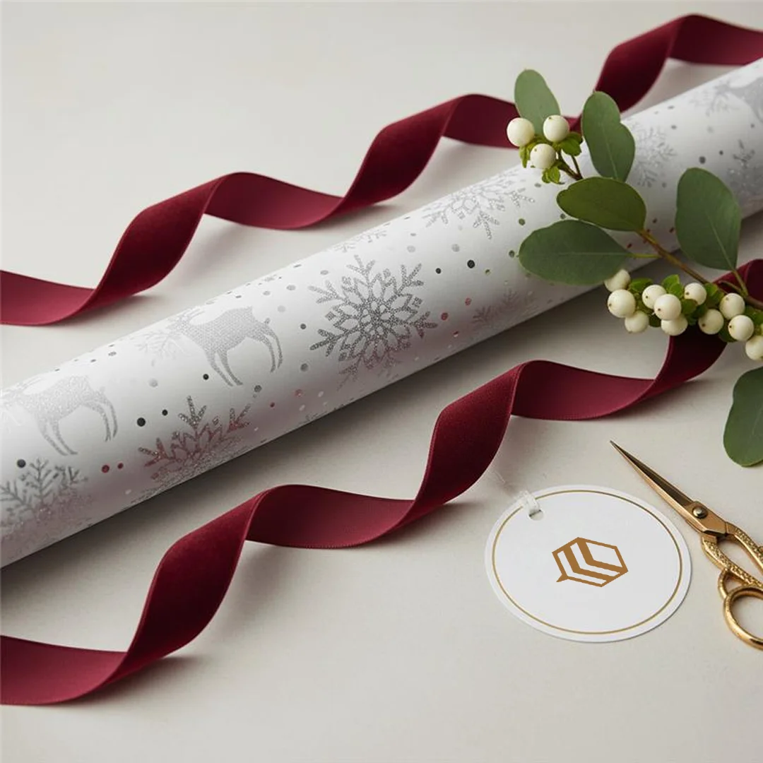 white christmas wrapping paper
