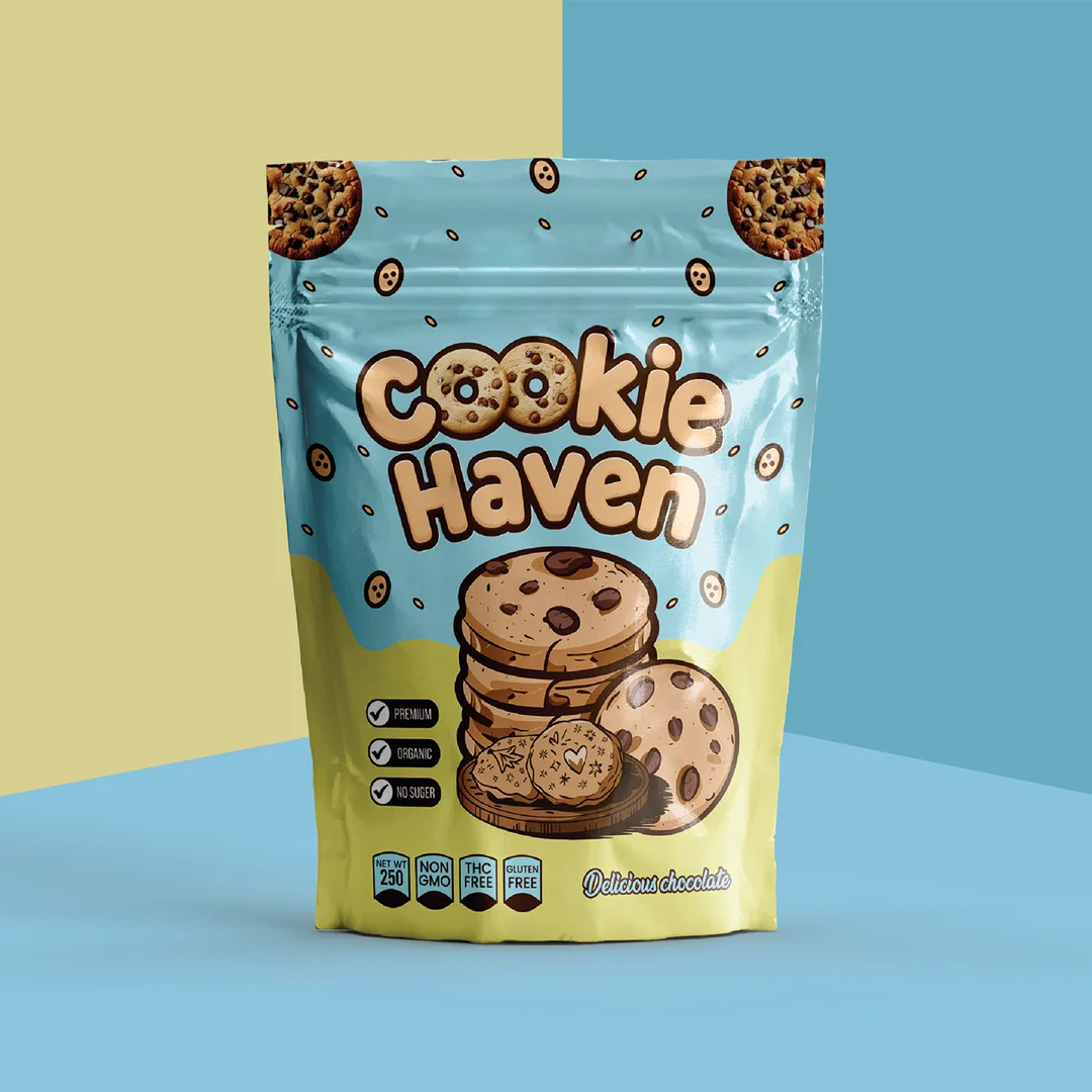 Edible blue Mylar Bags