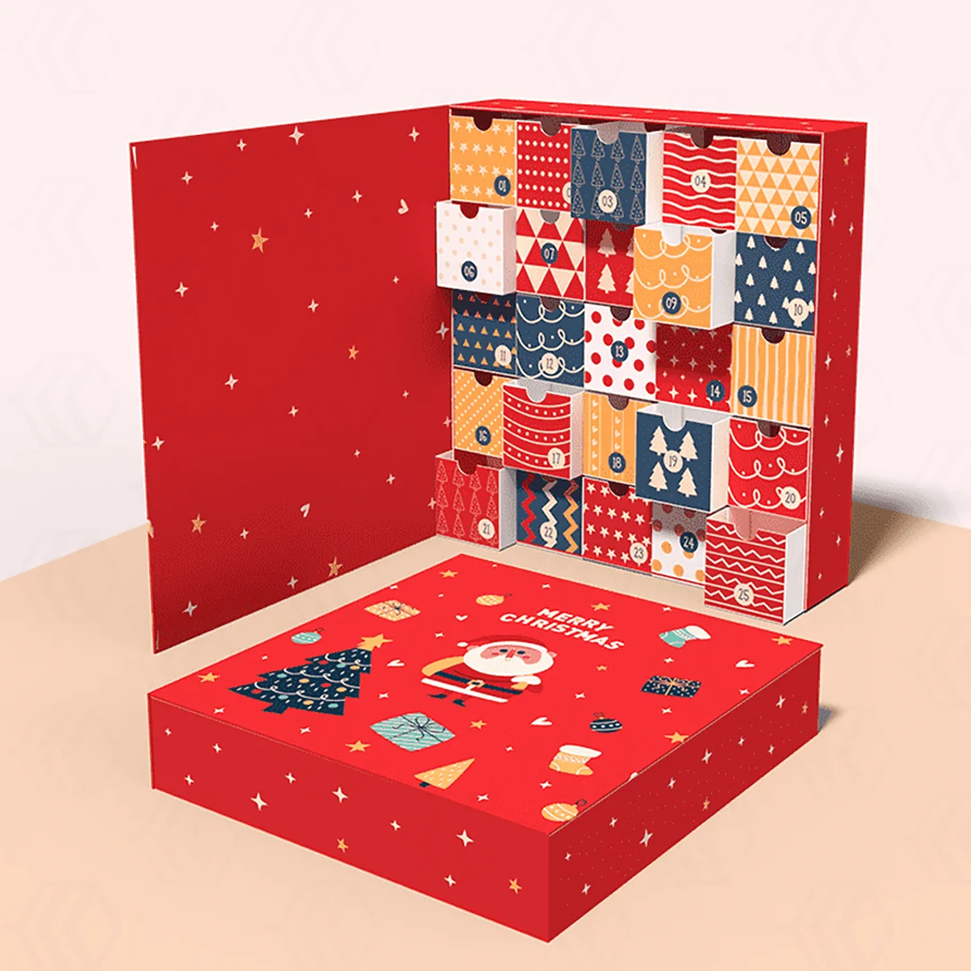 christmas red advent calendar boxes