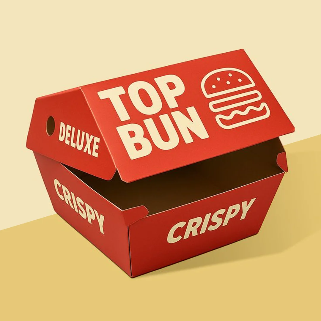 red Takeaway Burger Boxes