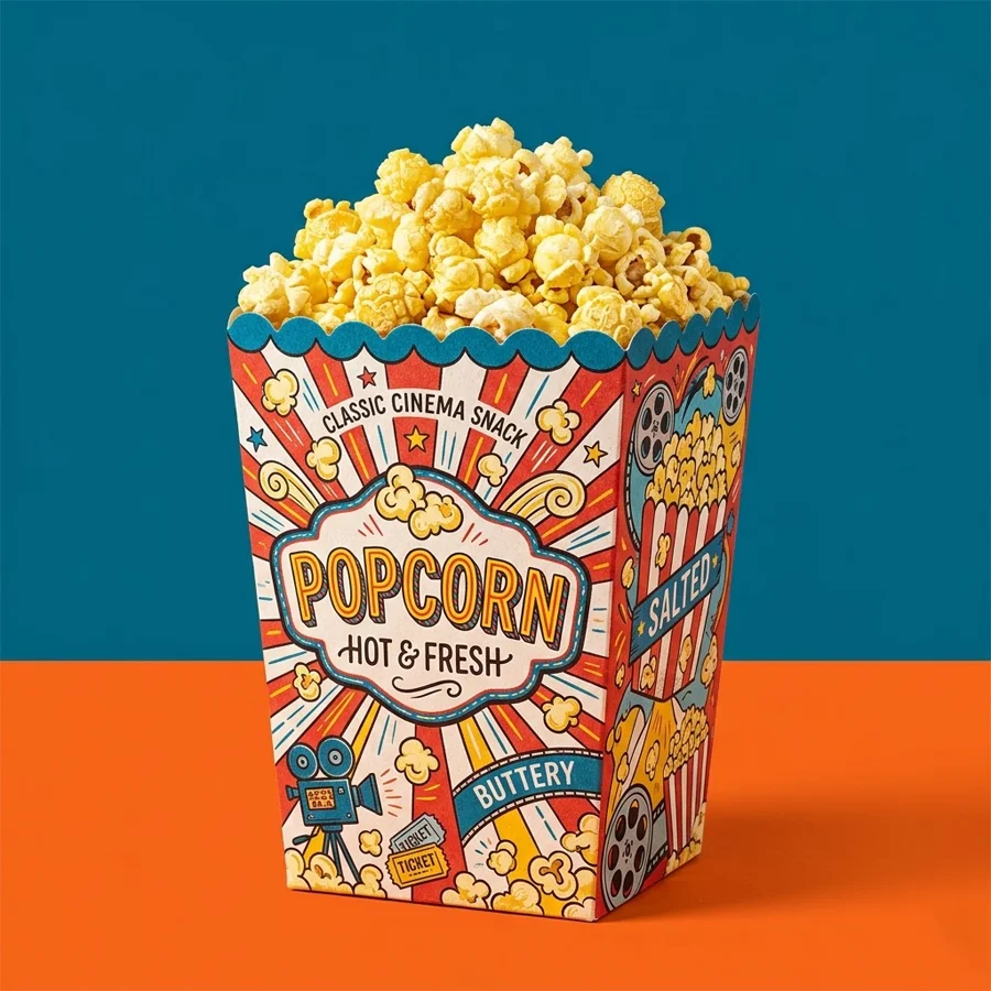 cardboard popcorn packaging