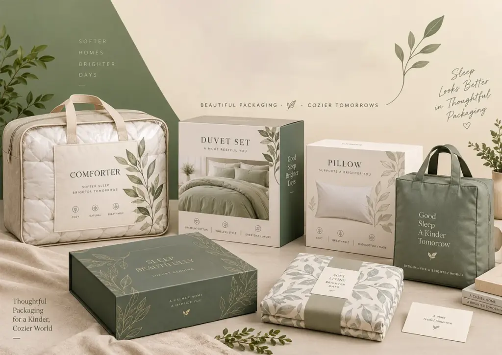 custom bedding packaging ideas
