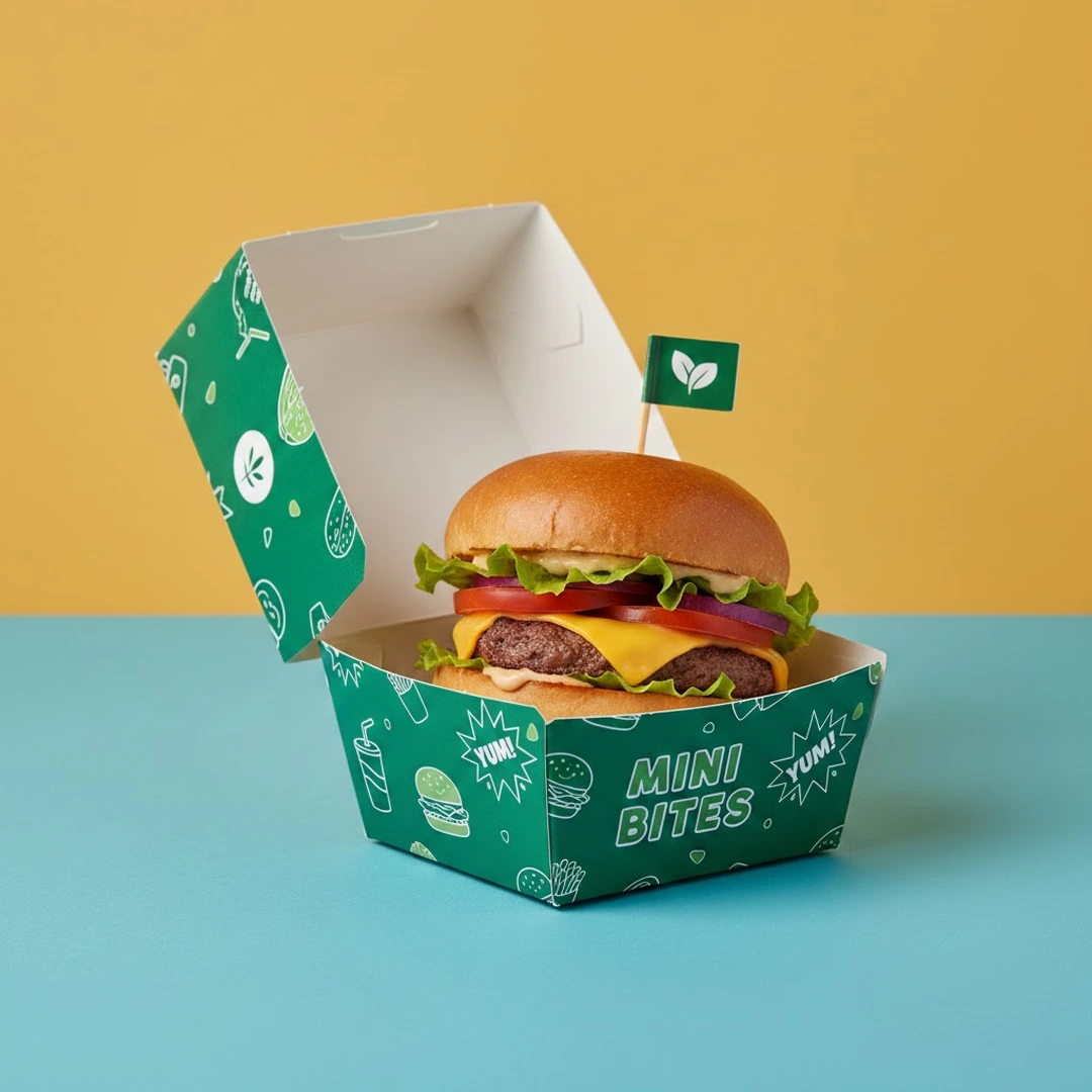printed Mini Burger Boxes